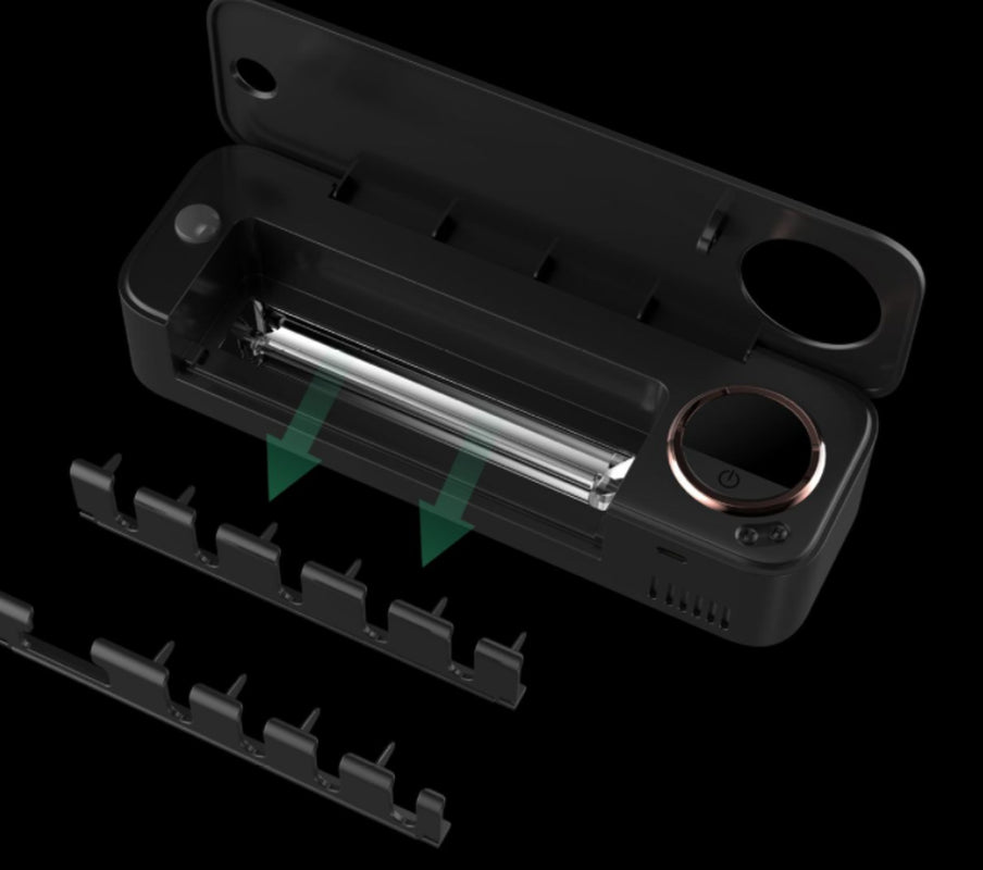 UV Toothbrush Holder Sterilizer with Rechargeable Toothbrush and LED Display, Wall-Mounted Bathroom Accessory